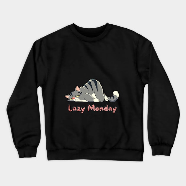 lazy monday cat Crewneck Sweatshirt by TrendsCollection